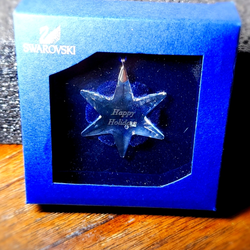 RARE- Swarovski crystal 892342 snowflake Happy holidays small -NOS - B1-L23 - Picture 2 of 8